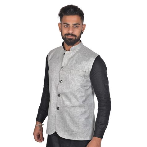 Cotton Blend Grey Modi Jacket at Rs 410/piece in Jaipur | ID: 20528571788