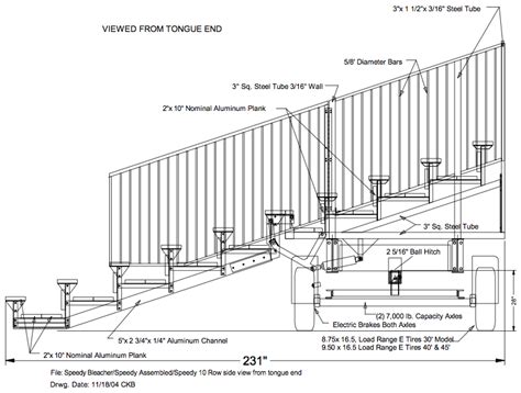 10 Row x 45' Mobile/towable bleacher rental: Iowa, IL, MO & WI