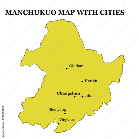 historical map of Manchukuo on the territory of modern China State of Manchuria during world war ...