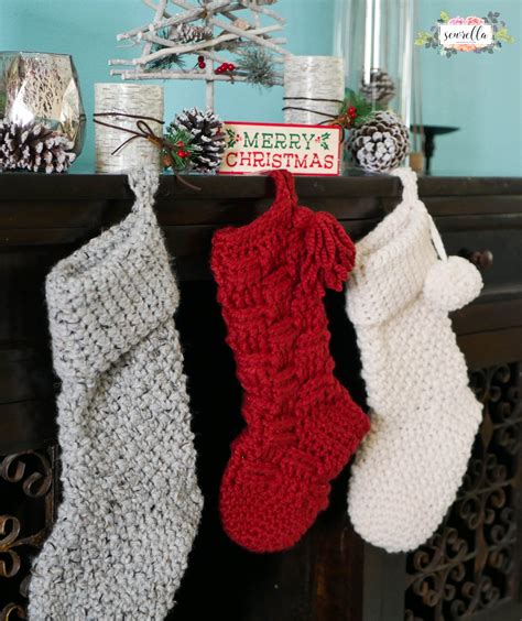 Jumbo Crochet Christmas Stockings • Sewrella