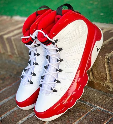 ere's a better look at October's Air Jordan 9 Retro with a sleek red patent leather overlay ...