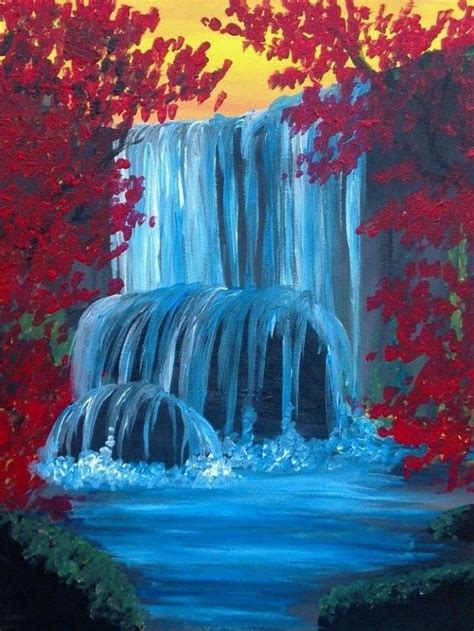 40 Acrylic Painting Tutorials & Ideas For Beginners | Beginner painting, Waterfall paintings ...