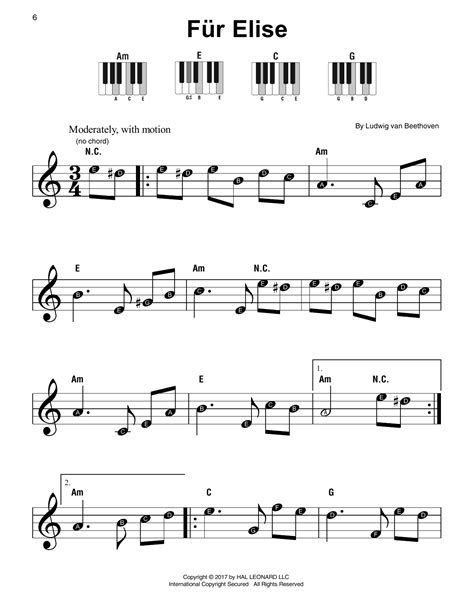 Fur Elise, WoO 59 por Ludwig van Beethoven Partituras para Piano Súper Fácil en Sheet Music Direct