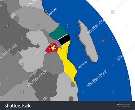 Political Map Mozambique National Flag Symbol Stock Illustration ...