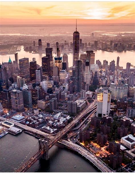 NYC sunset Lower Manhattan, Manhattan Skyline, City Aesthetic, Travel Aesthetic, Travel Inspo ...