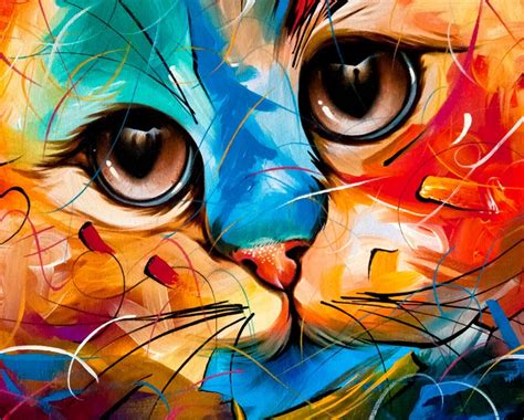 Cat Print Giclee Print Pet Art Painting Wall Art - Etsy