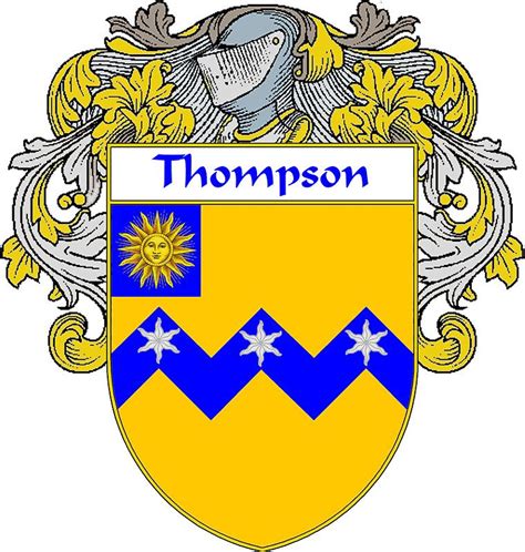 Thompson Coat of Arms / Thompson Family Crest Sticker by William Martin ...