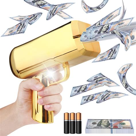 Buy Artkid Gold Money Shooter with Prop Money for Movies That Look Real, Fake Cash Cannon Make ...