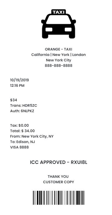 Create Taxi Receipt - Fake Taxi Receipt Template and Receipt Builder Tool