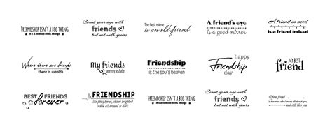 Premium Vector | Collection of friends and friendship quotes handwritten with elegant calligraphic