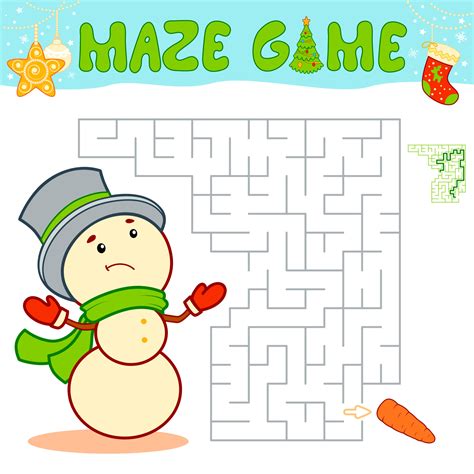 Christmas Maze puzzle game for children. Maze or labyrinth game with ...