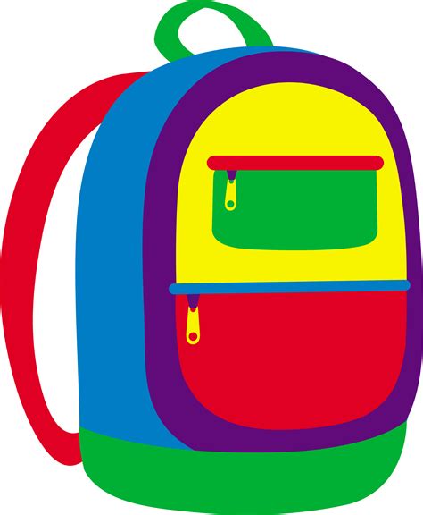 Colorful Childrens School Backpack - Free Clip Art