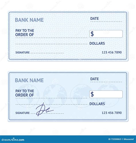 Check Template. Blank Bank Cheque With Guilloche Pattern And Watermark ...