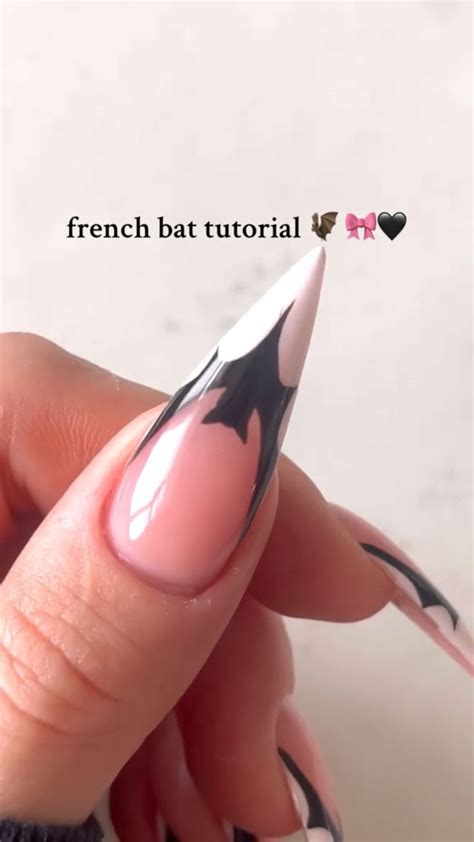 French Bat Nail Art Design Idea 😍 in 2024 | Gel nails, Diy nails, Nail ...