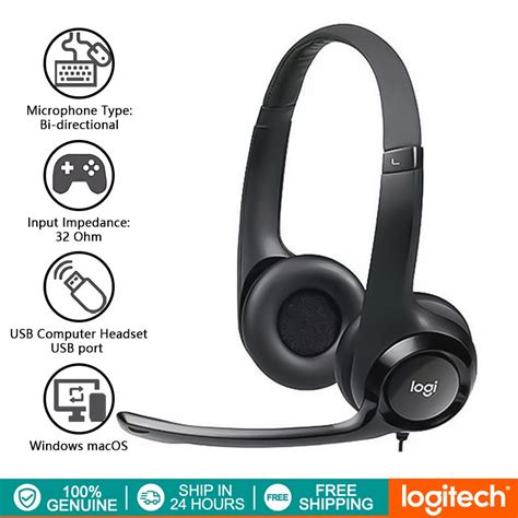 Logitech H390/ H110/H111 Wired Headphones USB Computer Noise Cancelling ...