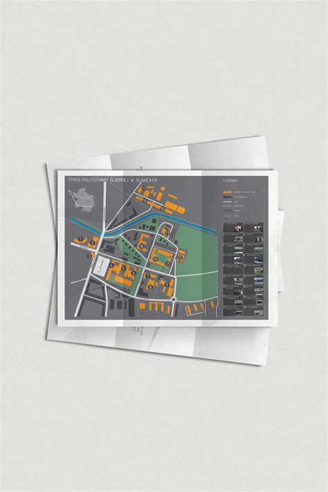 Silesian University of Technology campus map on Behance