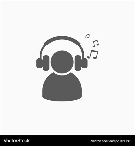 Listening to music icon Royalty Free Vector Image