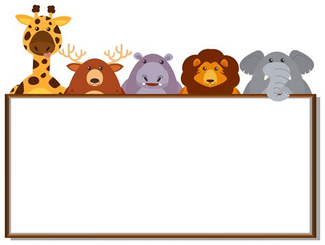 Border template with wild animals 447331 Vector Art at Vecteezy