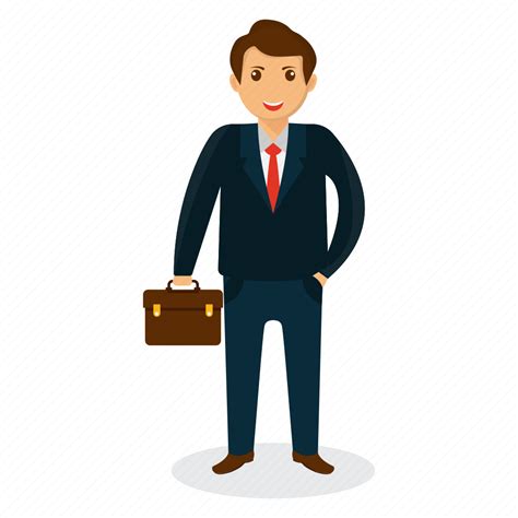 Businessman mascot, businessman with briefcase, cartoon character, happy businessman ...