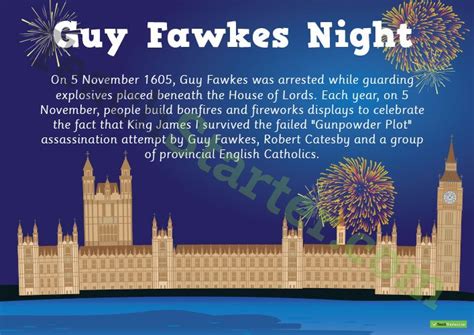 Guy Fawkes Night Poster Teaching Resource | Teach Starter | Guy fawkes night, Guy fawkes, World ...