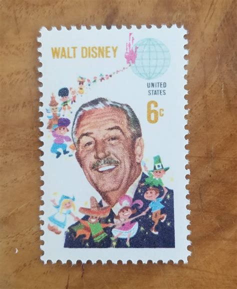 Five 5 Unused Postage Stamps Walt Disney 6c // 6 Cent Stamps - Etsy