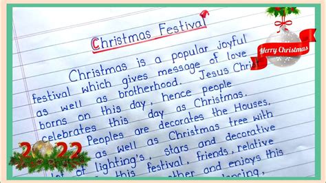 Christmas Essay Writing In English//Christmas Paragraph Writing 2022//# ...