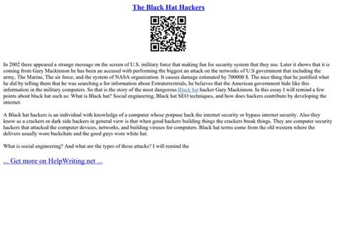 The Black Hat Hackers | PPT