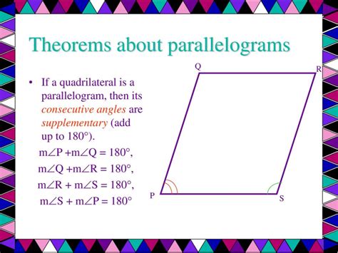 Theorems about parallelograms - ppt download | Parallelogram, Studying math, Theorems