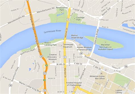 Downtown Chattanooga - Map | Tennessee | Downtown Chattanooga ...