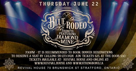 BLUE RODEO Tribute Featuring Diamond Mine | Diamond Mine : A Tribute to ...