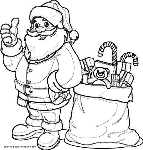 Santa coloring pages for kids || COLORING-PAGES-PRINTABLE.COM