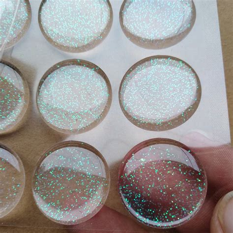 Free Shipping: 1000 pcs/lot Glitter Clear Epoxy Sticker, 1" round for ...