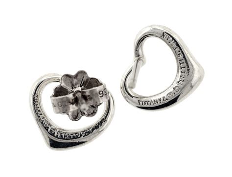 Tiffany & Co. Elsa Peretti Open Heart Earrings Sterling Silver $225 MSRP | eBay