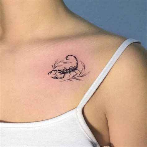 31 Scorpio Tattoo Ideas For Spectacular Women - tattooness | Dövmeli kadın, Kadın göğüs dövmesi ...