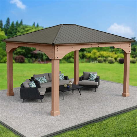 Yardistry 12’ x 14’ Grand Gazebo with Aluminum Roof - iMobile