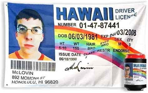 Amazon.com : MASTER QUEEN bA1 Outdoor McLovin Fake ID Flag (Authentic ...