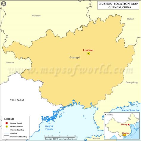 Where is Liuzhou Located, Location of Liuzhou in China Map