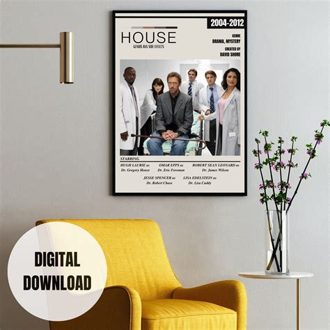 House MD Poster Tv Show Poster Theater Room Decor Wall Art Wall Decor ...