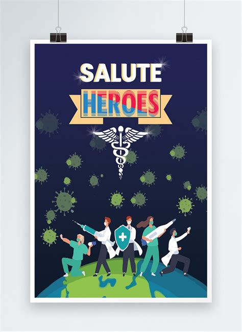 Salute covid-19 hero poster template image_picture free download ...