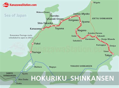 Hokuriku Shinkansen route map | Kanazawa, Toyama, Nagano