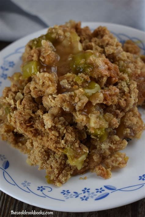 Rhubarb Crumble with Oats Recipe - These Old Cookbooks