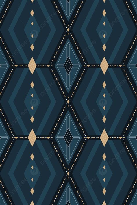 Seamless Navy Blue Geometric Patterned Wallpaper Vector Background ...