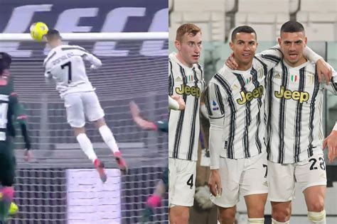 Ronaldo produced another ridiculous leap for Juventus' second goal