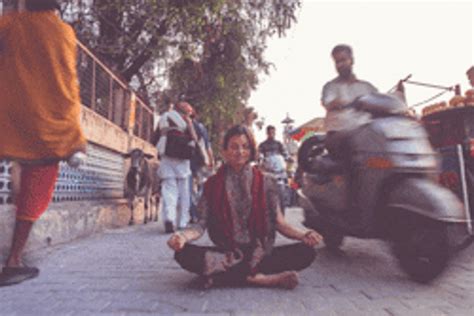 Lady Doing Meditation In The Streets GIF | GIFDB.com