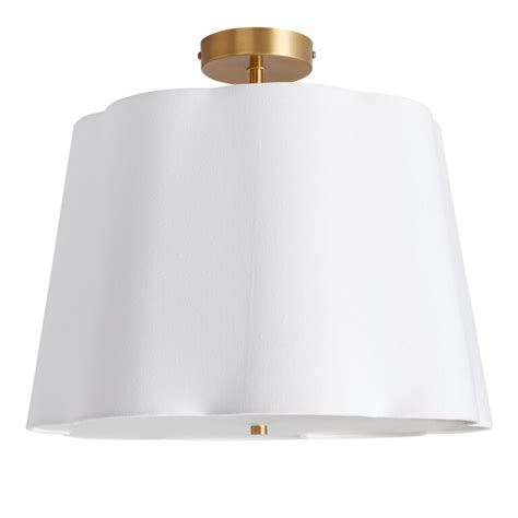 Lily White Scalloped Fabric Pendant Lamp - World Market