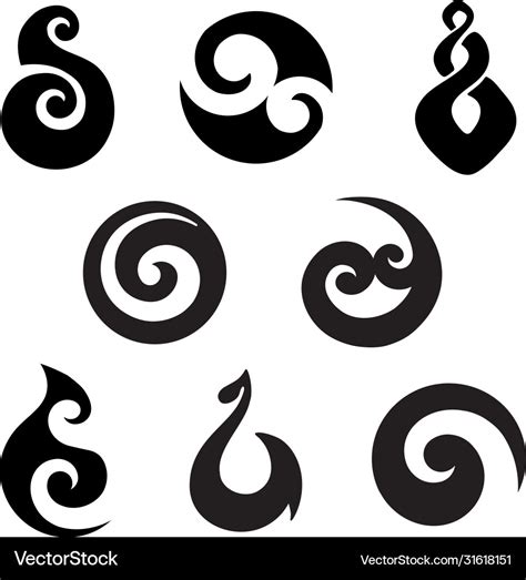 Maori symbols Royalty Free Vector Image - VectorStock