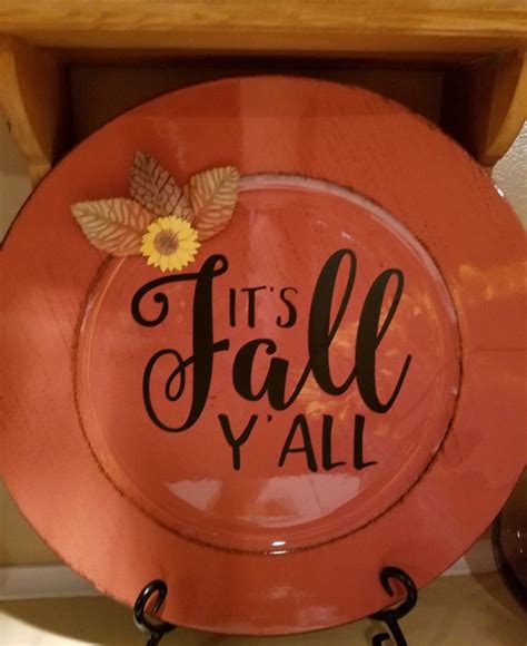 Charger plate from hobby lobby with a fall vinyl saying | Charger plates diy, Charger plate ...