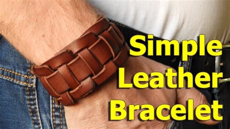 [Leather Craft] Making a Simple Leather Bracelet Tutorial. Free PDF pattern. - YouTube