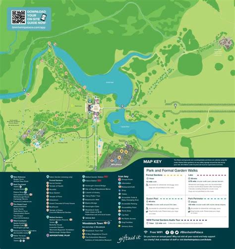 Map of Blenheim Palace Park & Formal Gardens | Walks around Blenheim