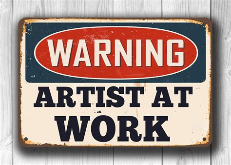 Artist at Work Sign - Vintage Style Artist Sign - Classic Metal Signs